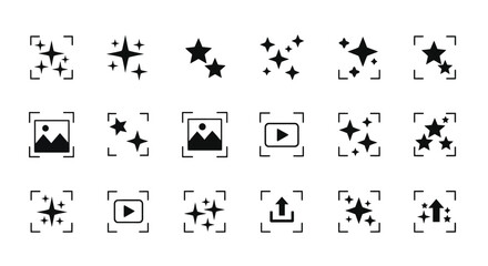 Collection of Sparkle and Shine Icons for Enhancing Designs and Adding Glamour