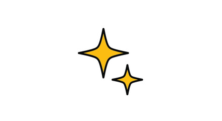 Obraz premium Sparkling Golden Stars Icon Representing Magic and Excellence