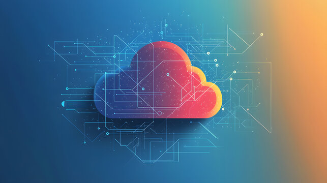 Cloud Connectivity: An abstract graphic featuring a vibrant cloud with intricate lines, symbolizing seamless connection and digital innovation.