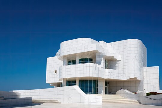 Modern White Building Under Clear Blue Sky