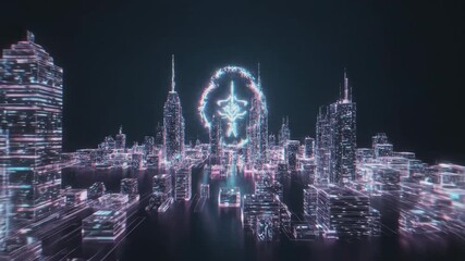 Abstract digital glitch effect background with colorful pixels and distortion - Powered by Adobe