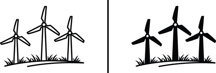 Wind Turbines Illustration – Renewable Energy and Sustainability Concept