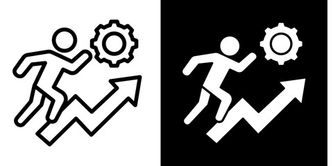 Professional Growth  Icon Set White Mix Style Collection