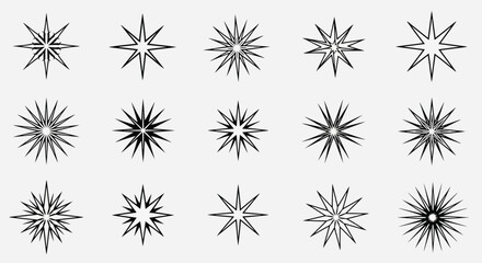 Collection of Starburst and Sunburst Graphics for Design Projects