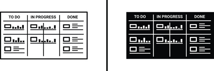 Kanban Board Workflow Illustration – To Do, In Progress, Done