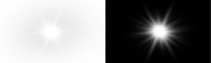 Bright sunlight with star shine flare overlay background