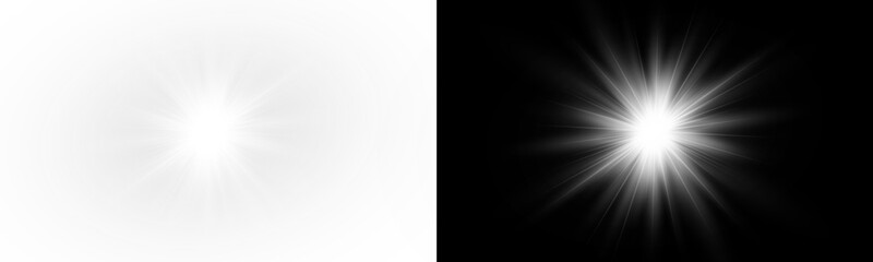 Bright sunlight with star shine flare overlay background