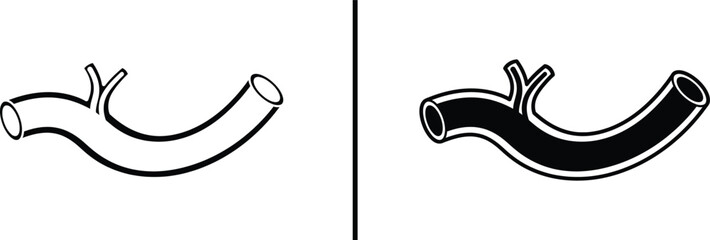 Human Artery Blood Vessel Line Art Illustration