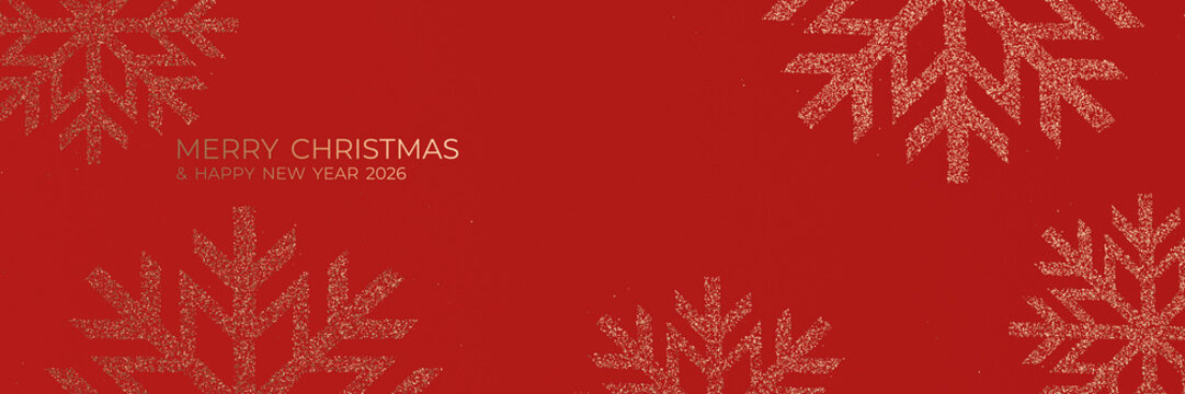 red christmas background with golden snowflakes - Powered by Adobe