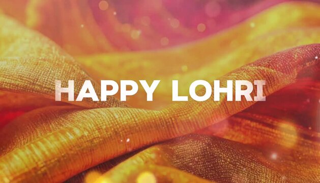 Happy lohri festival animated greeting card