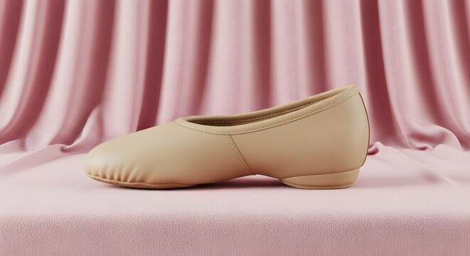 Ballet Shoe on Pink Fabric Background - Powered by Adobe