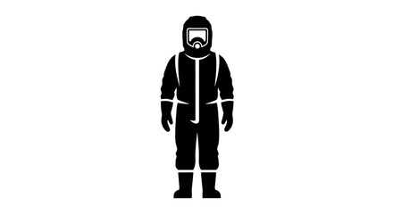 Protective suit silhouette isolated