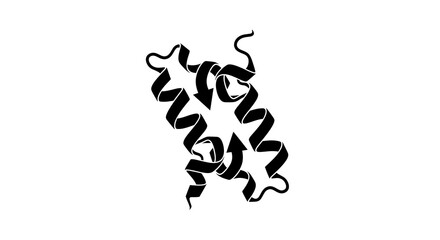 Protein structure black silhouette illustration