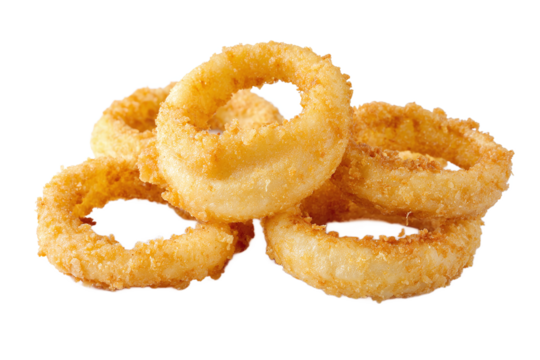 Pile of crispy fried onion rings