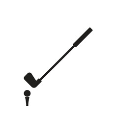 Golf Club Hitting Ball on Tee Silhouette Icon, Driver and Tee Vector Illustration, Sports and Recreation Equipment Symbol, Game Activity Black Graphic