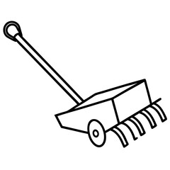 Plow line art vector