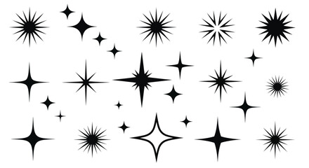 Collection of Sparkle and Starburst Icons, Vector Graphics for Design