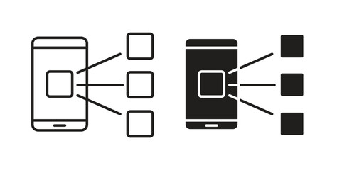 Content curation icon. Symbol, logo illustration. graphic icon set