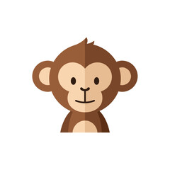 Naklejka premium Cartoon monkey character illustration with simple design 