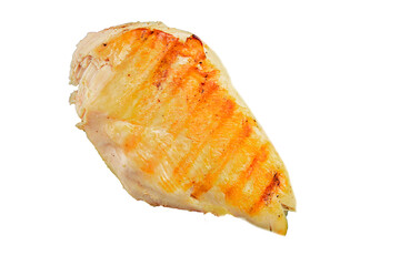 Grilled chicken breast salad chicken breast tomato, green leaf lettuce, salad mix snack vegetables natural product tasty snack fresh gourmet food background on the table rustic top view copy space