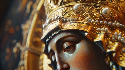 Obraz premium Orthodox Christmas icon with golden religious ornamentation