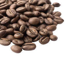 Naklejka premium Origami a pile of roasted coffee beans isolated on transparent background