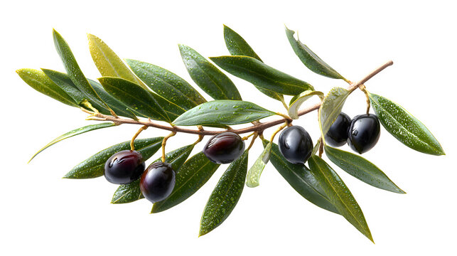 olive branch symbolizing peace, isolated on white background