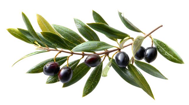 olive branch symbolizing peace, isolated on white background