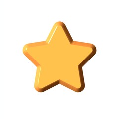 Obraz premium Golden Star with Soft Shadow on White Background