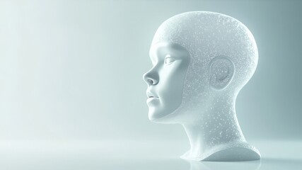 Abstract white mannequin head silhouette in minimalist style  