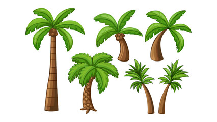 Tropical Paradise Palms: A collection of vibrant palm tree illustrations, each exuding the essence of a tropical getaway, from towering heights to slender forms.