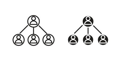 Department head icons with simple flat and thin stroke style