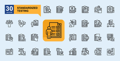 Prime Line — Standardized Testing Icon Set
A collection of modern line icons designed for business platforms, Performance Assessment, Written Exams, Practical Exams, Skill Demonstration  and more