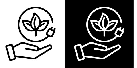 Eco Energy  Icon Set White Style Collection
