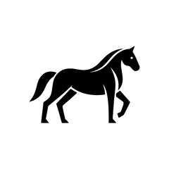 Horse glyph animal in black