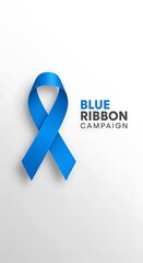 Minimalist layout with blue ribbon and modern typography, Blue November, Men's Health Awareness