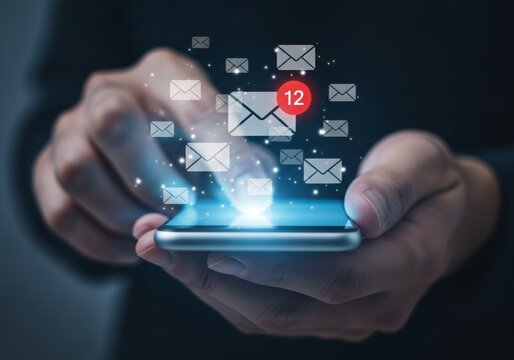 New Email Notification on Smartphone – Digital Communication and Message Alert Concept.
