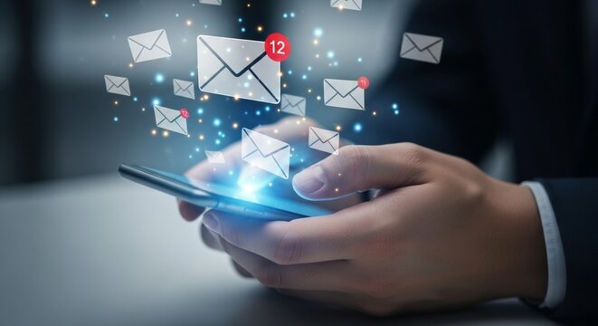 New Email Notification on Smartphone – Digital Communication and Message Alert Concept.