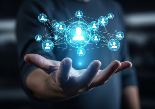 Digital Network Connection in Hand – Modern Social Media and Data Communication Concept.