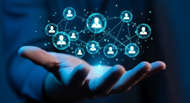 Digital Network Connection in Hand – Modern Social Media and Data Communication Concept.