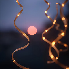 Loops of soft, warm light resembling delicate golden threads.