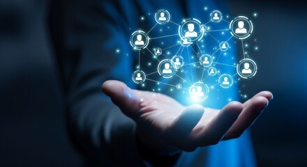 Digital Network Connection in Hand – Modern Social Media and Data Communication Concept.