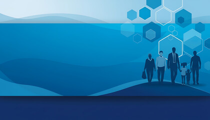 Healthcare organization campaign banner with blue elements, Blue November, Men's Health Awareness