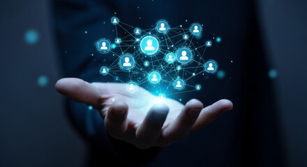 Digital Network Connection in Hand – Modern Social Media and Data Communication Concept.