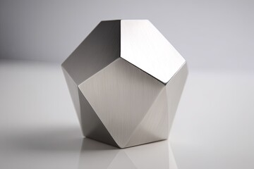 Geometric Metal Object On White Background