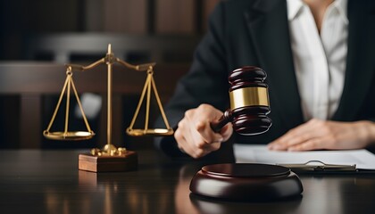  Judge or Lawyer Striking Gavel in Courtroom – Justice Concept 