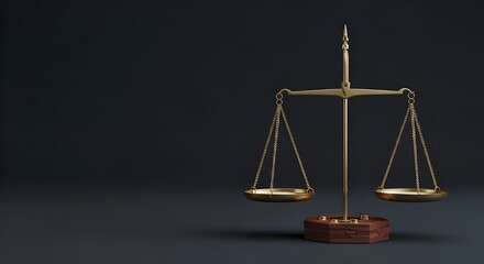 Scales of Justice on Dark Background – Legal, Judgment, Copy-Space Left