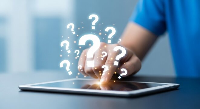 Digital Query Concept on Touchscreen Device.