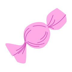 Candy. Sugar caramel in wrapper isolated on white background. Vector illustration.