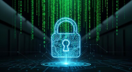 Digital Lock Hologram Over Binary Code for Cybersecurity